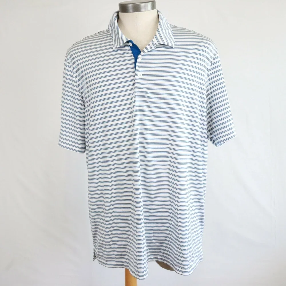 Adidas Polo Shirt Mens XL Golf Striped Short Sleeve Lakeside Cup Team Washburn